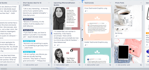 Trello social media ideas board batching your content example