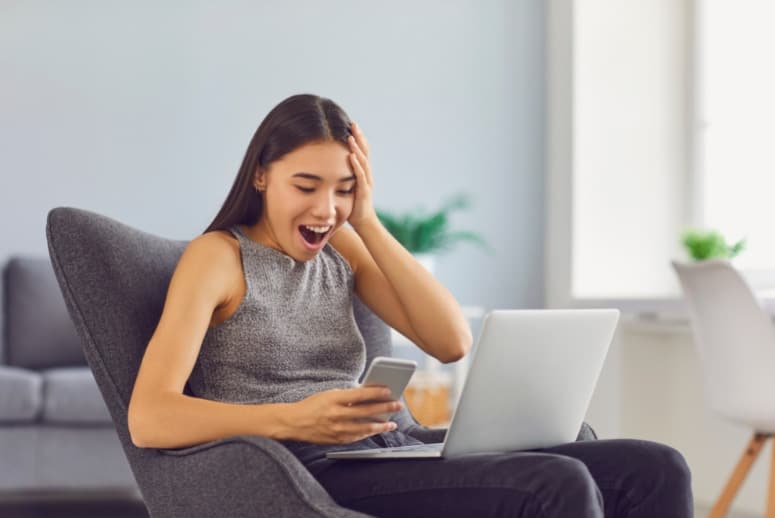 Woman looking at phone