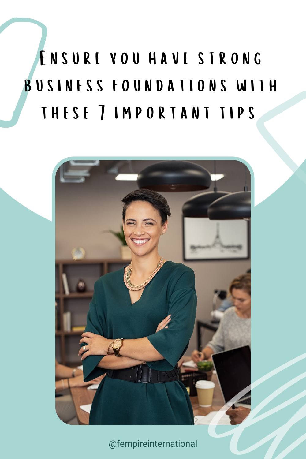 Woman creating solid business foundations to sustained business success. 